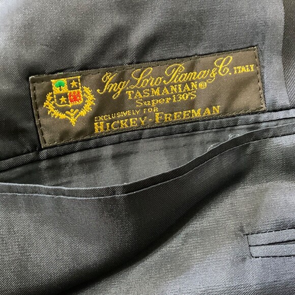 Hickey Freeman 43R Sport Coat Blazer Jacket Black Ing Lora Piana Super 130s - Picture 12 of 15